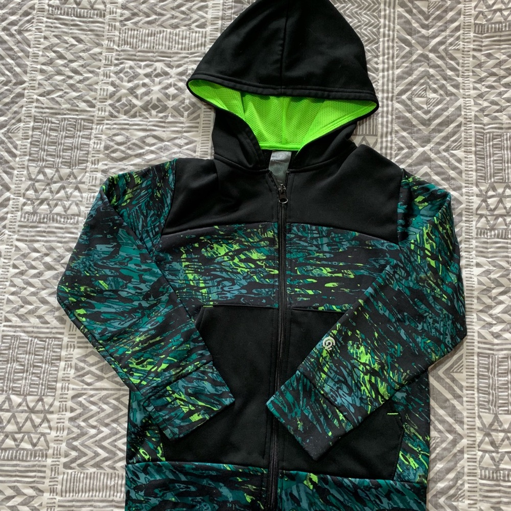 Green blue and black boys hoodie